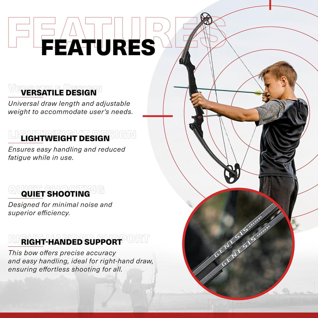 Right Handed Archery Compound Bow with Adjustable Draw Weight and Length V8495