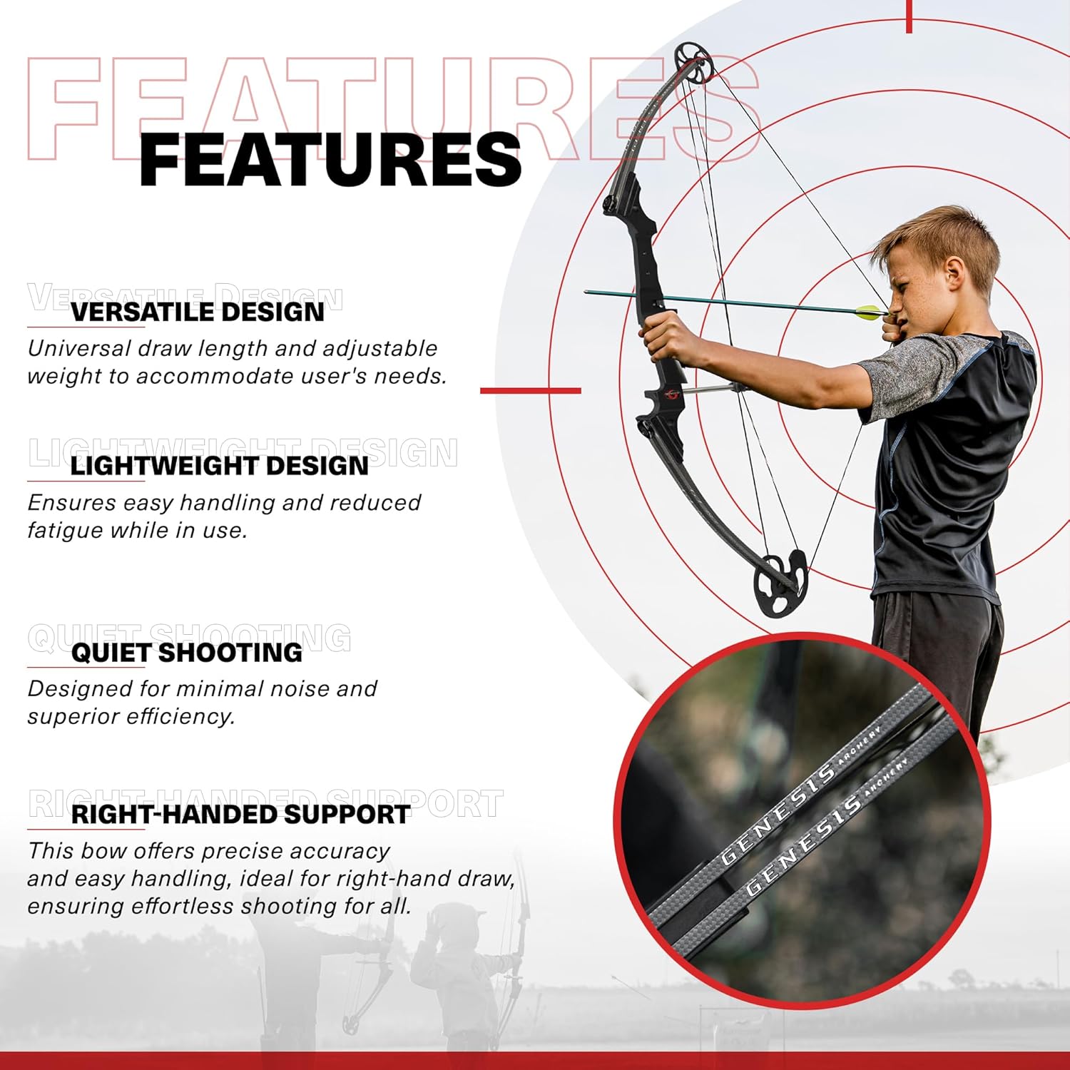 Right Handed Archery Compound Bow with Adjustable Draw Weight and Length V8495