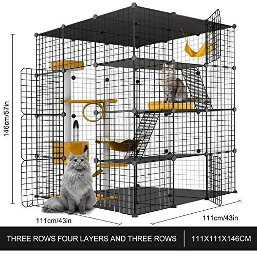 Large Cat Cage Indoor DIY Playpen Detachable Metal Wire Kennels Crate for Small Animals P91839