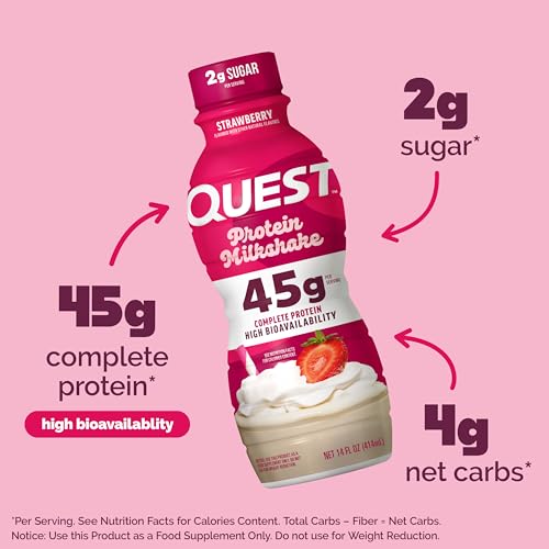 Chocolate Protein Shake, 45g Protein, Ready to Drink, 12 Count P60382