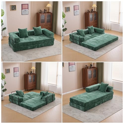 Foldable Floor Sofa Bed with Pillow Back and Armrest, Dark Gray S29408