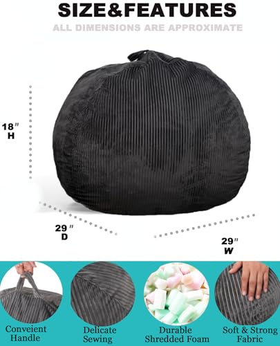 Faux Fur Bean Bag Chair for Adults with Filling Q65946