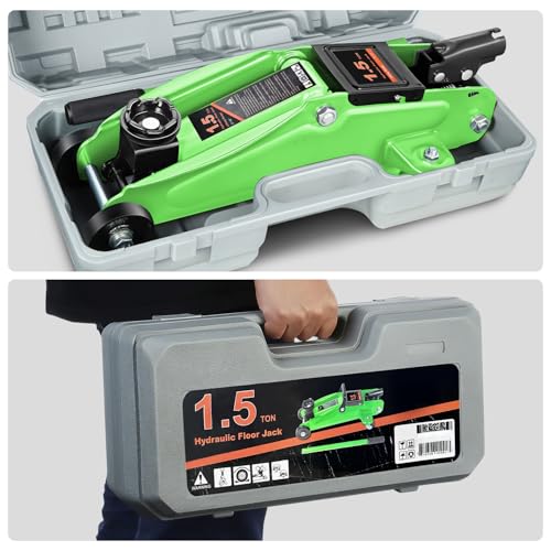 Floor Jack 3 Ton Capacity, Low Profile Heavy Duty Hydraulic Car Jack, Lifting Range 3"-20" O821
