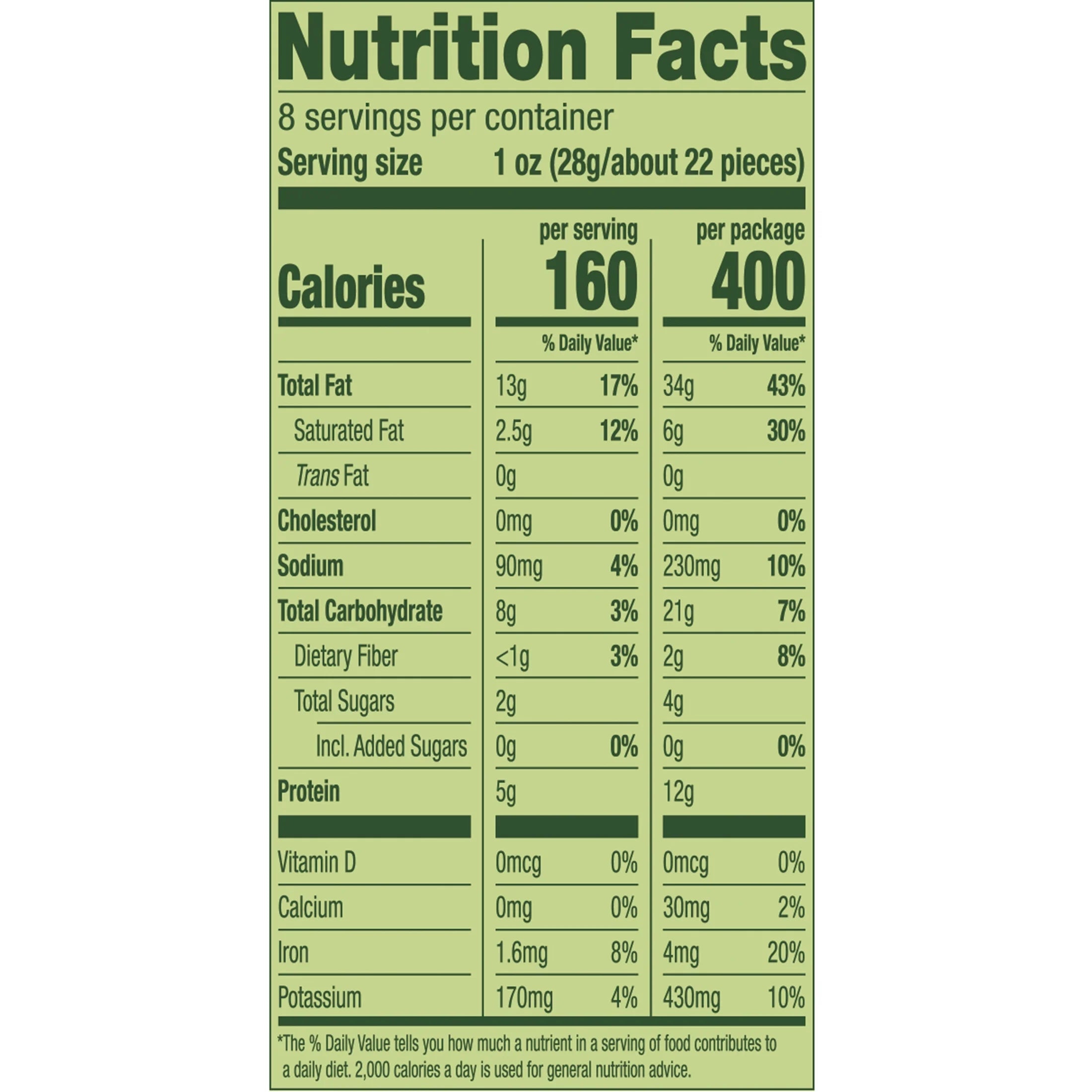Roasted & Salted Whole Cashews, 8 Count Box, 20 oz, Pack of 6 F499683