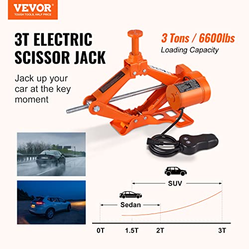 Electric Car Jack 3 Ton 12V Scissor Jack with Remote Control for Sedan SUV Truck V682