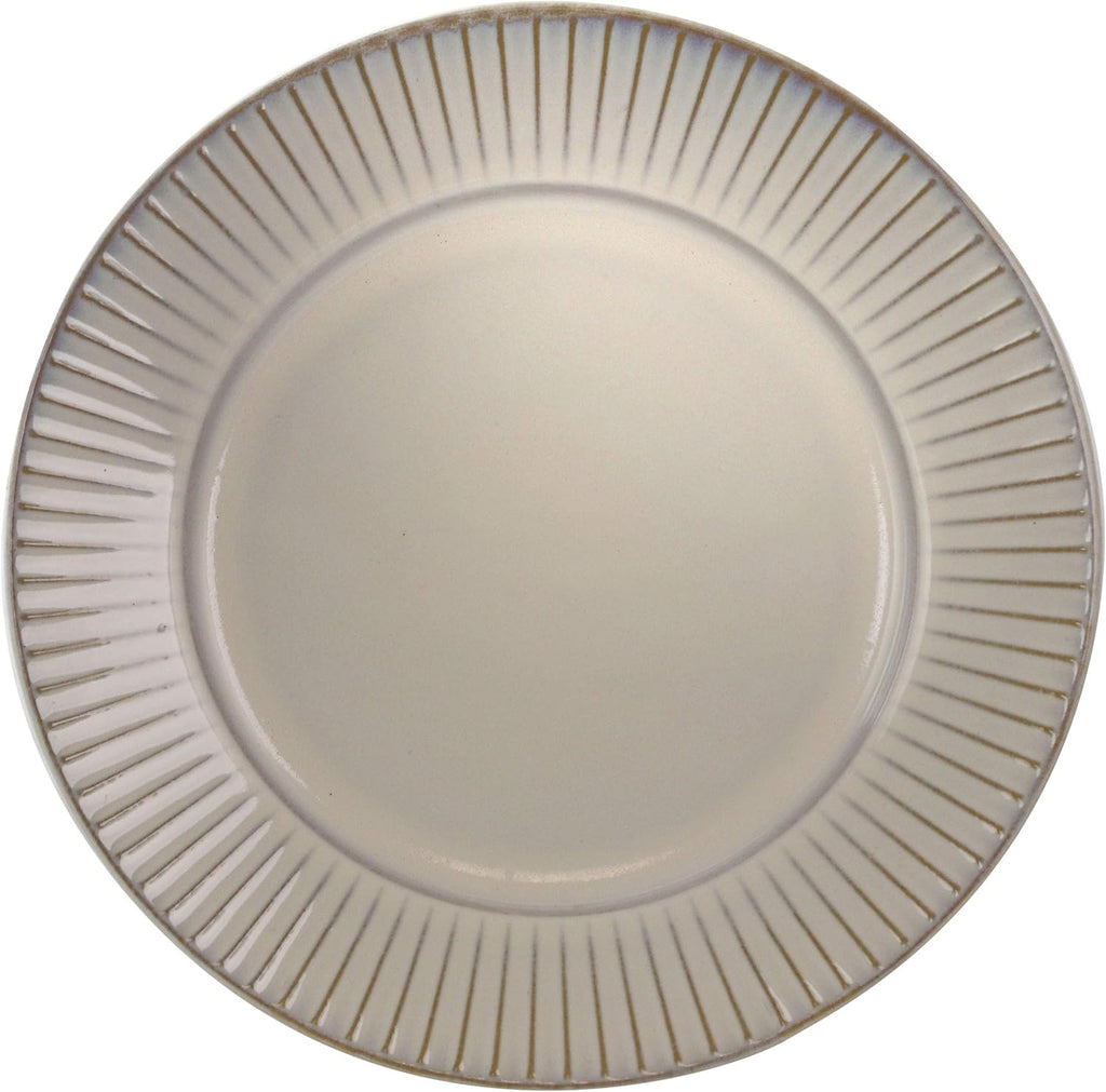 Contemporary Round Stoneware Dinnerware Set, 16 Piece, White Z3526