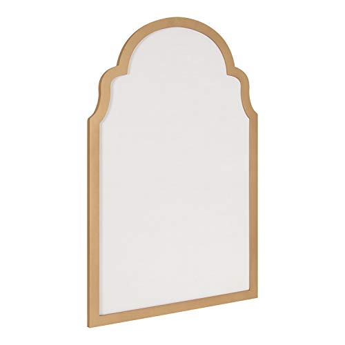Kate and Laurel Holbrook Glam Framed Arch Fabric Pinboard, 24 x 36, Gold, Decorative Modern Bulletin Board for Wall