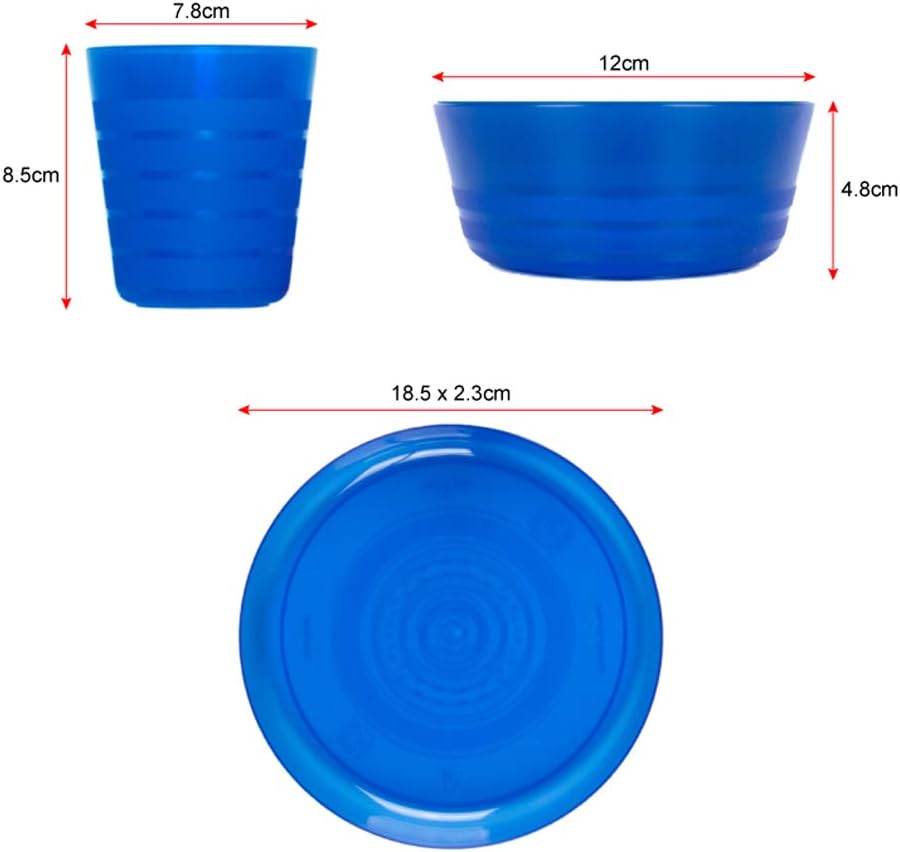 Rainbow plastic dinnerware set for 8, reusable and microwave safe I185
