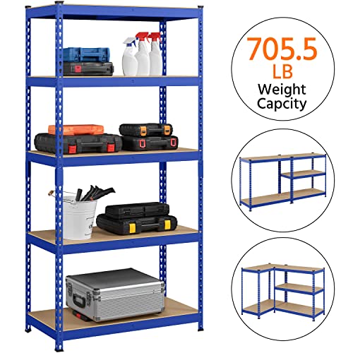 5-Tier Adjustable Metal Shelving Unit for Garage, Pantry, and Warehouse M7734