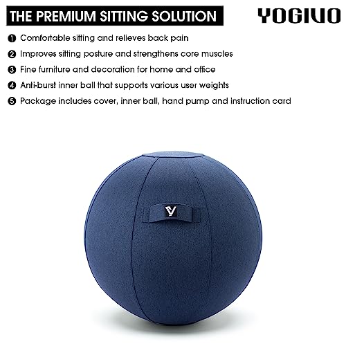 Exercise Ball Chair with Cover for Office, Home, Pilates and Yoga I468