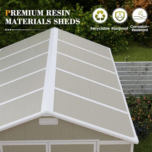 Outdoor Storage Shed 6 x 6 FT Resin Garden Shed with Lockable Door U891
