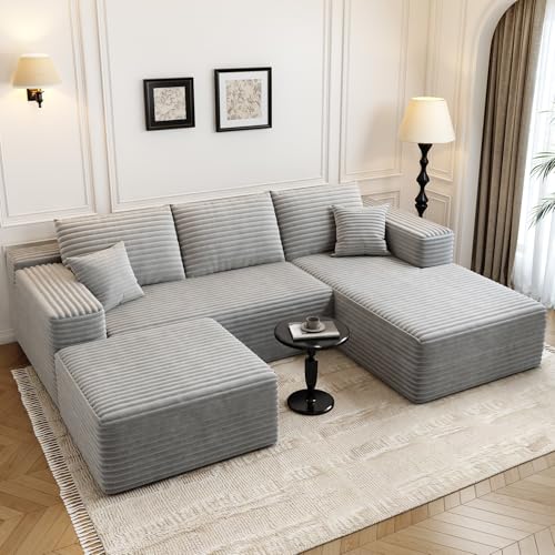 Modular Sectional Sofa with Ottoman, U-Shaped Deep Seat Couch for Living Room O870