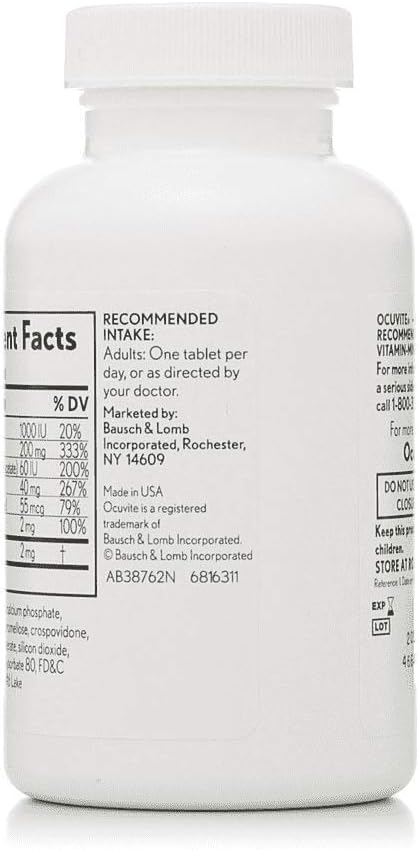 Vitamin and Mineral Supplement for Eyes with Lutein, 240 Tablets Z5055