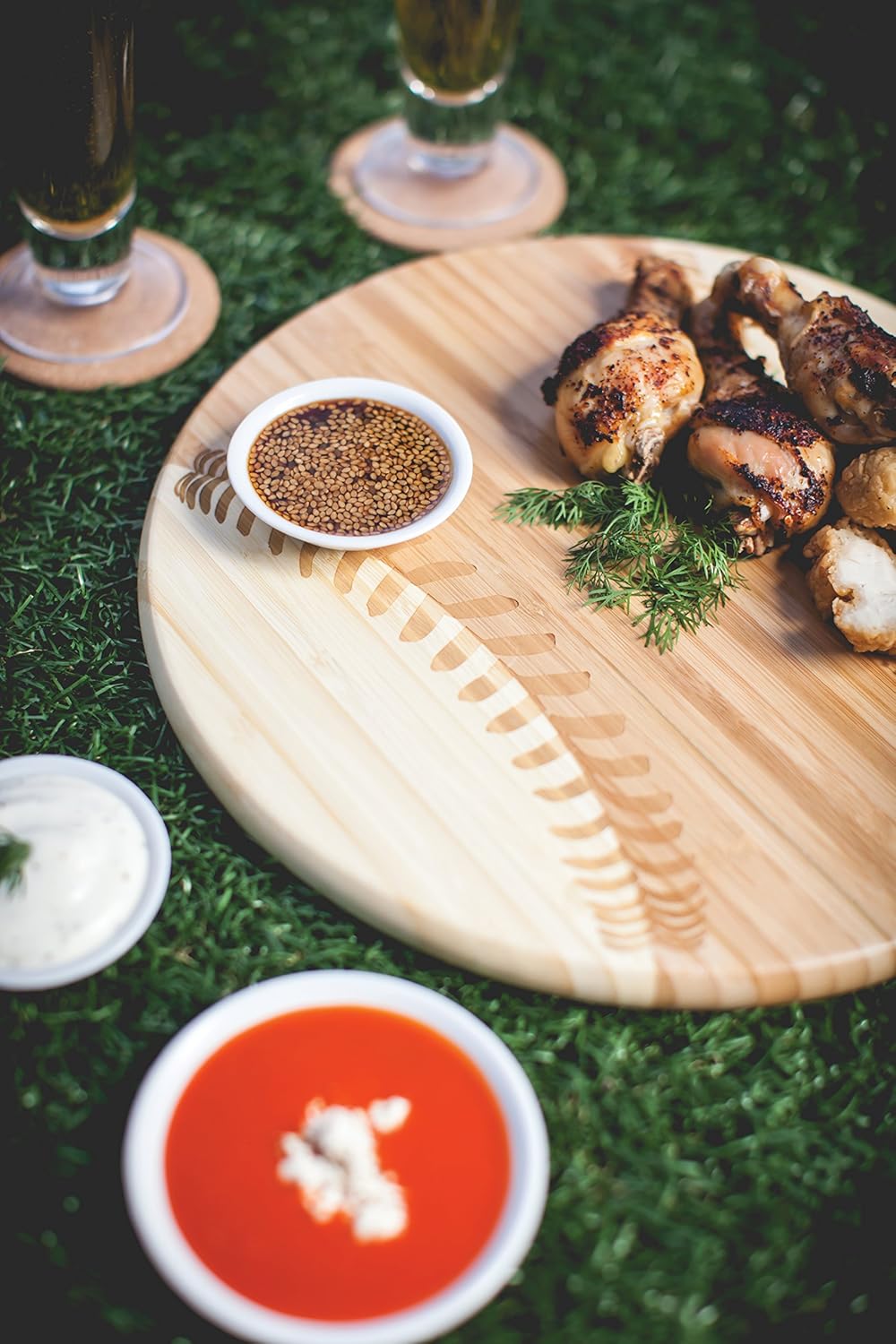 Baseball Cheese Board, Novelty Charcuterie Serving Platter, Bamboo F12030