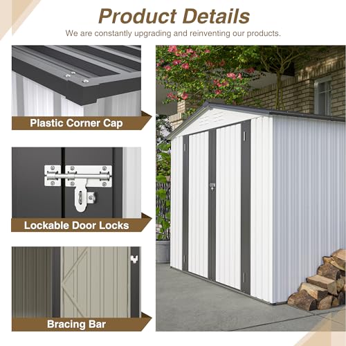Outdoor Storage Shed, Heavy-Duty All-Weather Tool Shed with Lockable Doors C3585