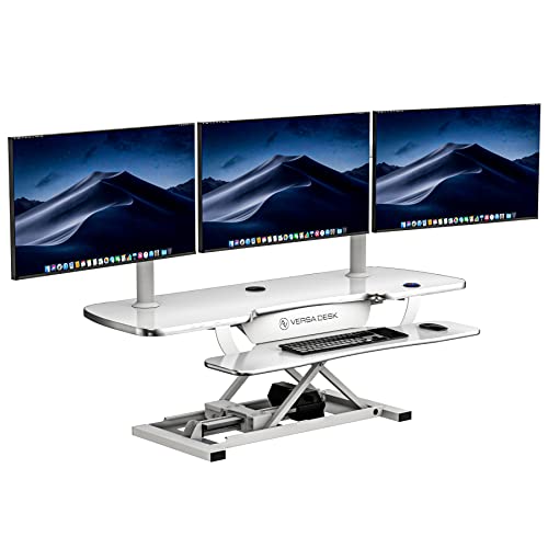 Electric Standing Desk Converter, Height Adjustable Sit to Stand Riser, Dual Monitor Workstation, Black Z74939
