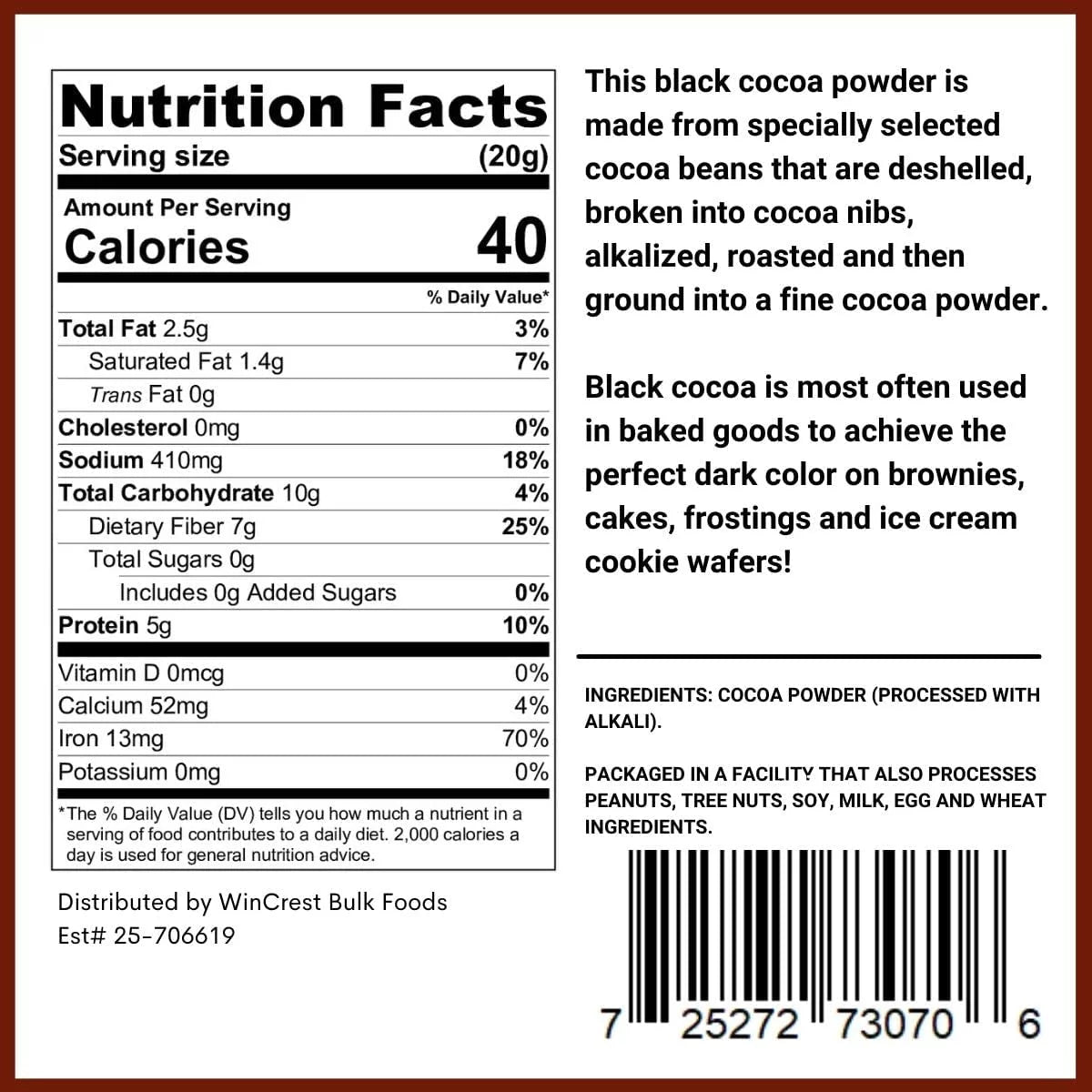 Black Cocoa Powder 1 Lb A5952