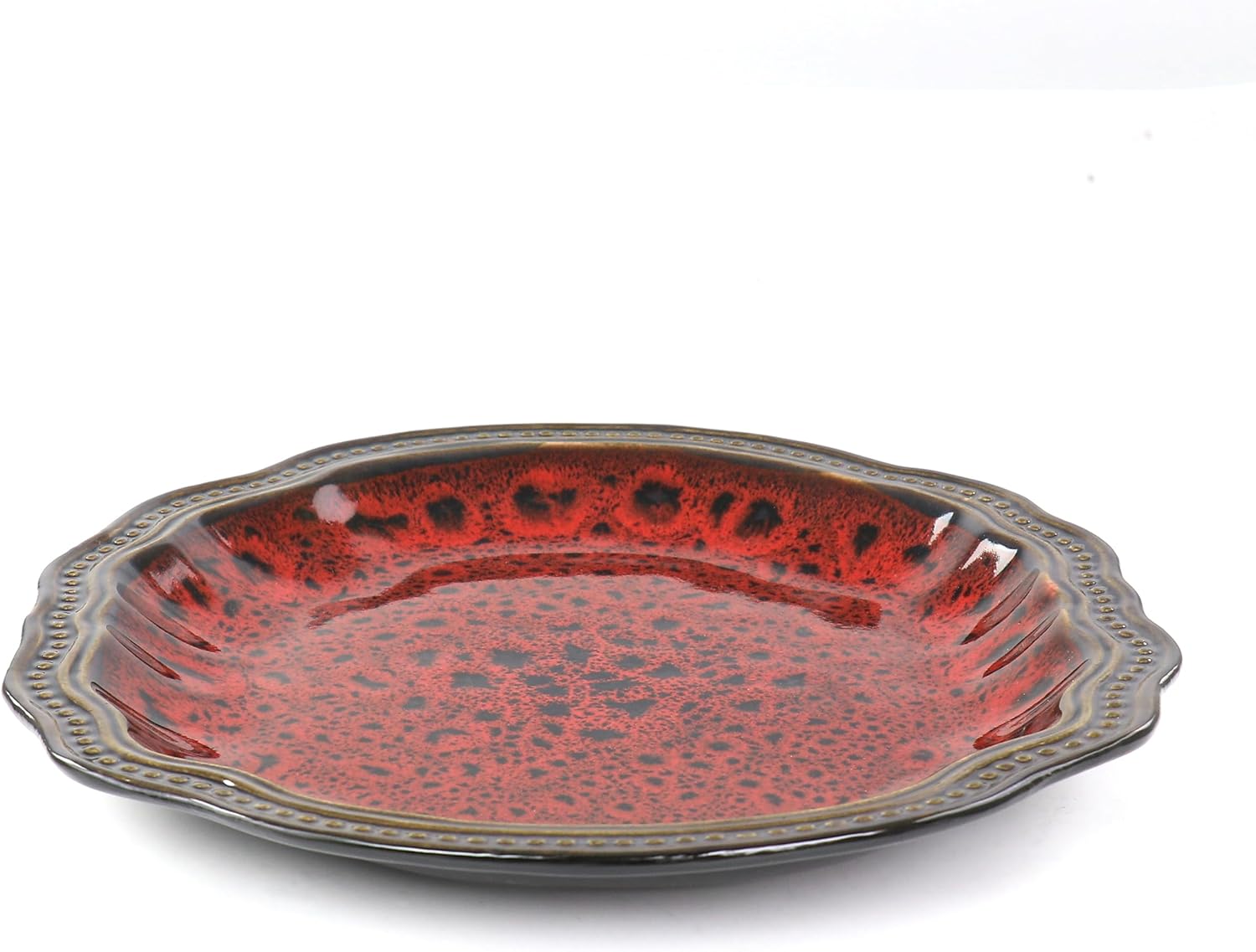 6 Piece Stoneware Dinner Plate Set Red X4106