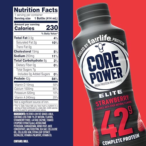 Strawberry High Protein Shake, 14oz, 12 Pack F494