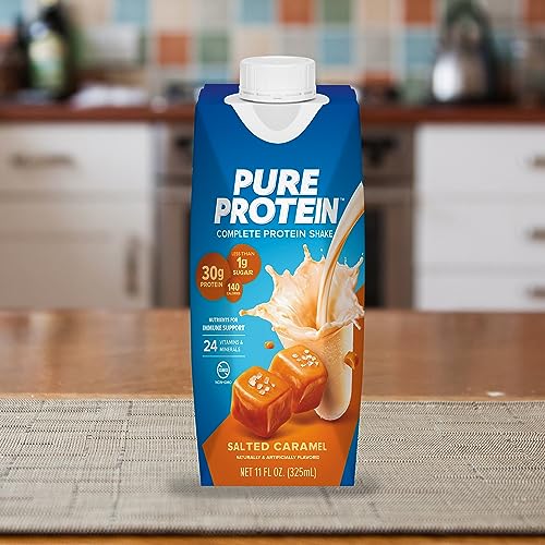 Strawberry Protein Shake, 30g Protein, Ready to Drink, 11oz Bottles, 12 Pack J47857
