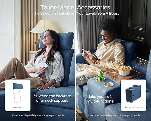 Modular Sectional Sofa with Storage, U Shaped Couch, Blue Y4358