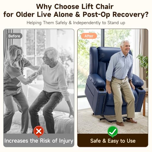 Power Lift Recliner Chair for Elderly with Heat and Massage, Adjustable Positions, Dark Brown P618617