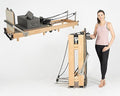 Pilates Reformer Machine, Wood Foldable Pilates Machine Equipment for Home Workout