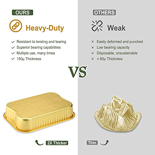 Aluminum Foil Pans with Lids and Handle, 5 Pack H6974