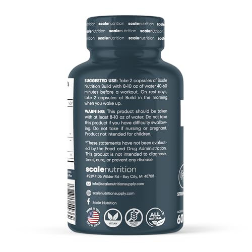 Muscle Builder Supplement for Growth, Strength & Endurance, 60 Capsules O682720