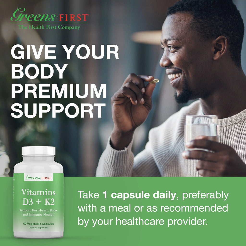 Vitamin D3 K2 Supplement for Heart Bone and Immune Support, 60 Capsules N5251