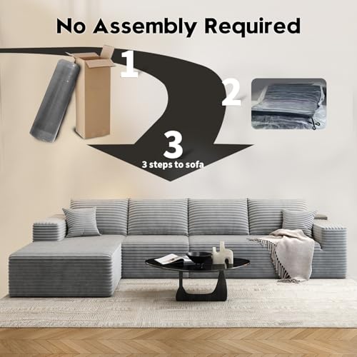 Modular Sectional Sofa with Ottoman, U-Shaped Deep Seat Couch for Living Room O870