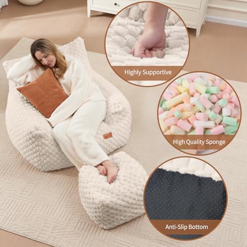 Giant Bean Bag Chair for Adults with Foot Rest Z4047