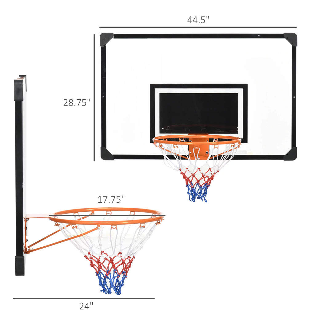 Wall Mounted Basketball Hoop with Shatter Proof Backboard W146