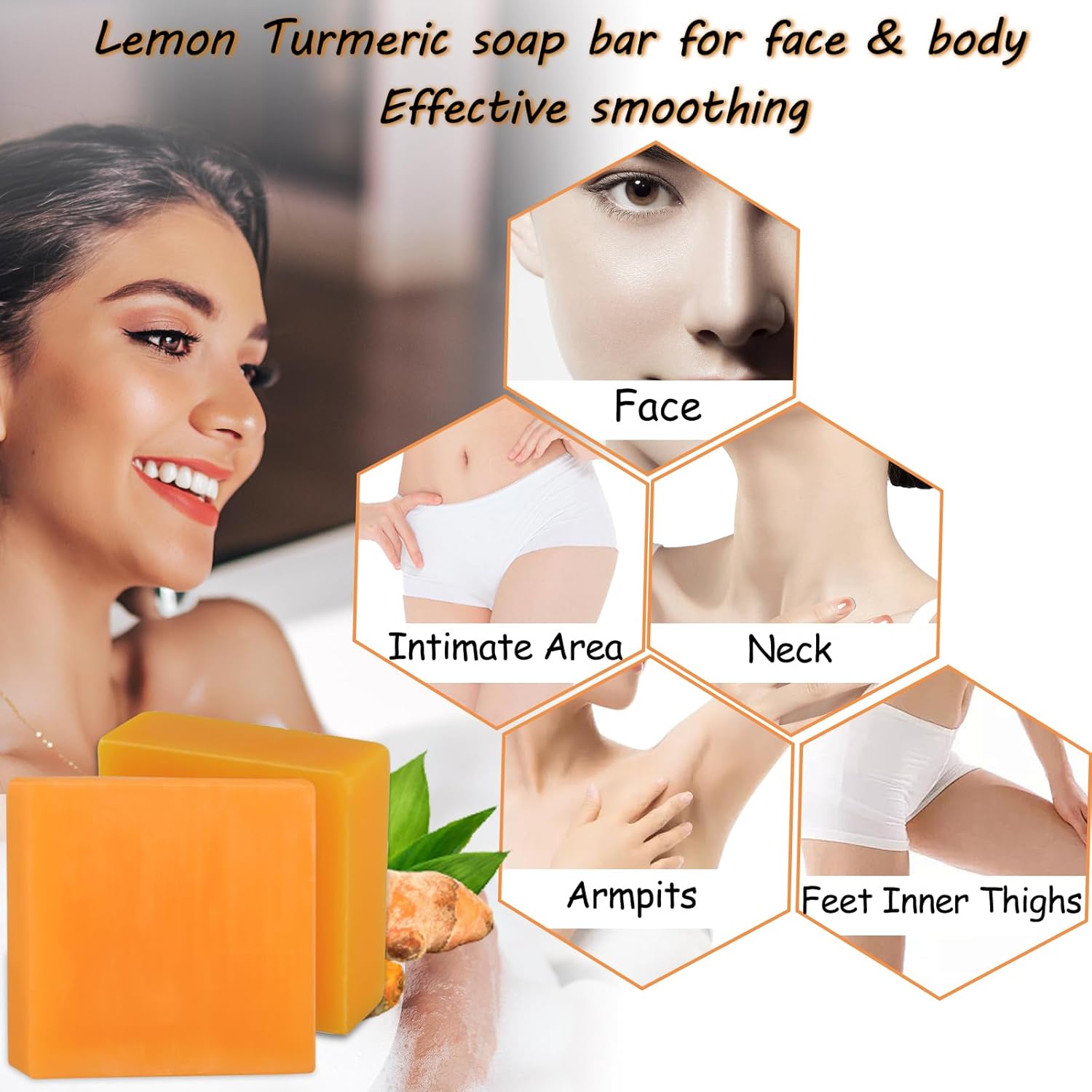 Turmeric Soap Bar for Face and Body with Vitamin C and E Q17342