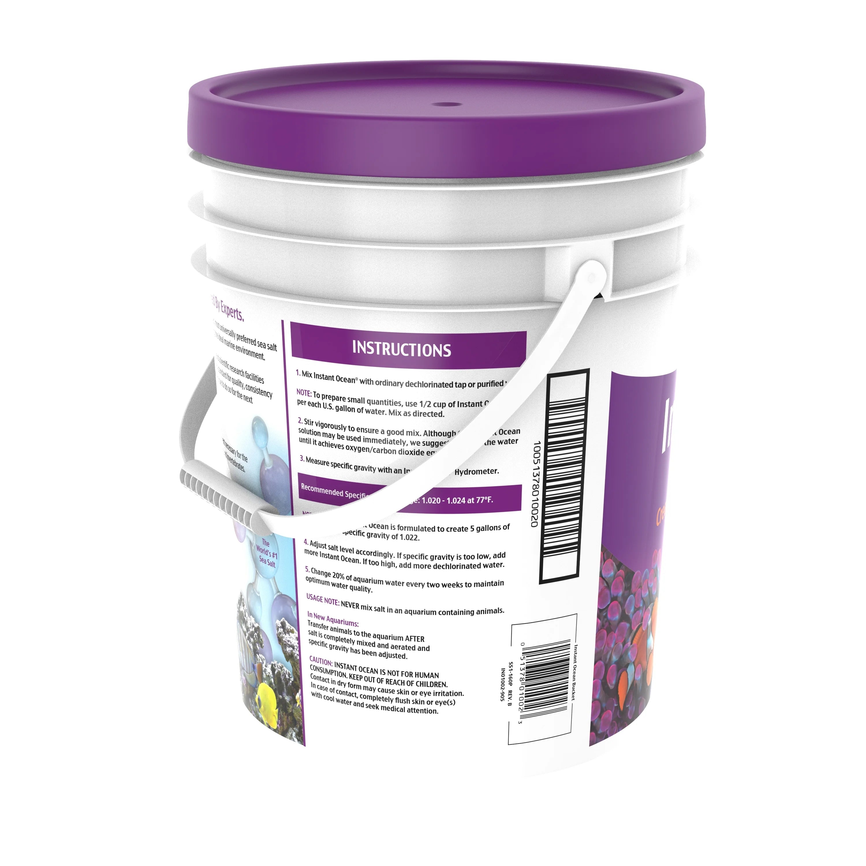 Marine Aquarium Sea Salt, Nitrate & Phosphate-Free, 160 gal C38164
