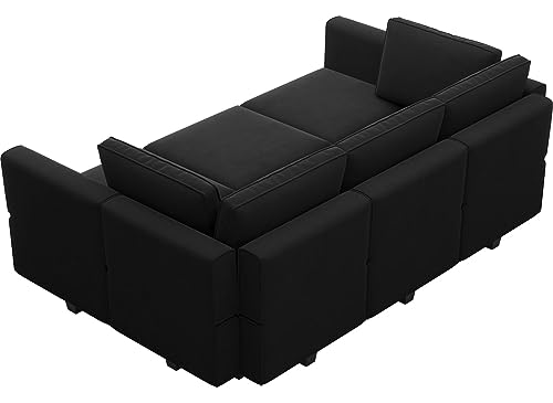 Modular Velvet Sectional Sofa with Chaise Lounge and Storage X4138
