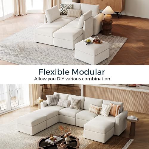 Modular Sectional Sofa with Storage, U Shaped Couch, Blue Y4358