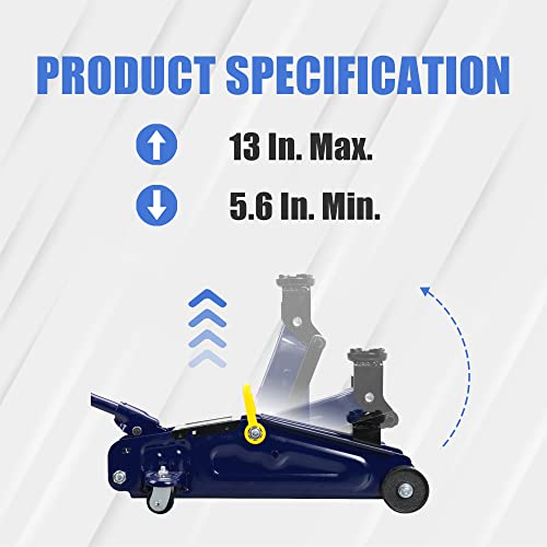 Hydraulic Trolley Floor Jack with Storage Case, 1.5 Ton Capacity G957043