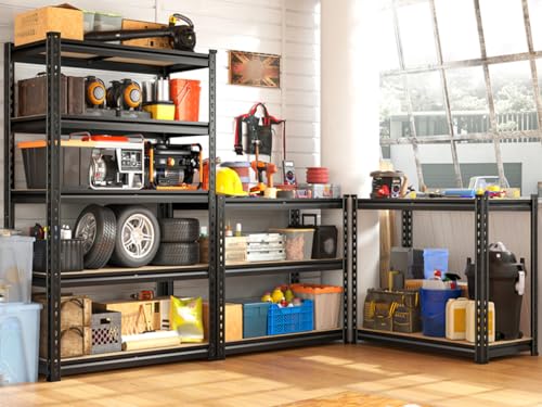 Set of 2 Storage Shelves 5 Tier Heavy Duty Metal Shelving G85837