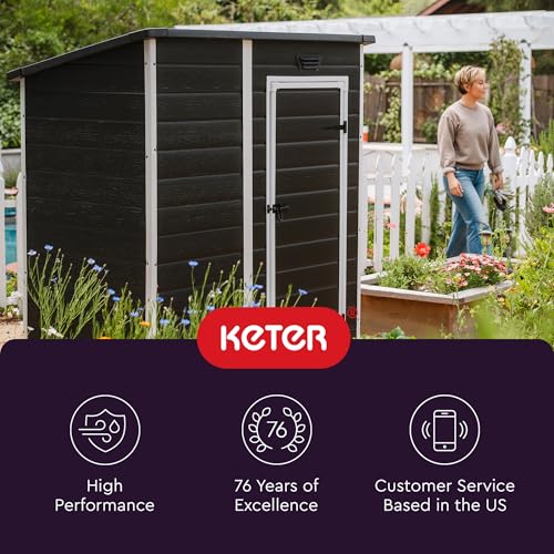 Outdoor Storage Shed 4x6 Resin for Patio Furniture, Garden Tools and Lawn Mower H639446