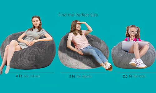 Faux Fur Bean Bag Chair for Adults with Filling Q65946