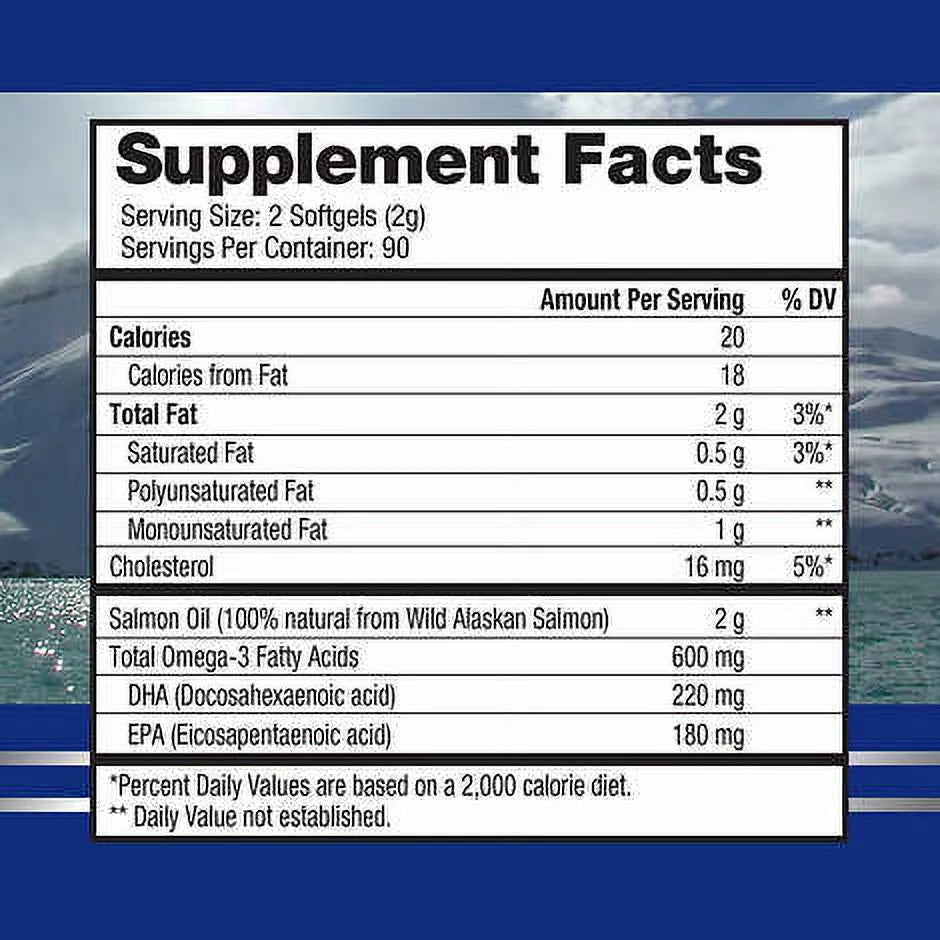 Wild Salmon Oil Softgels, 1000 mg, 180 Ct E667150