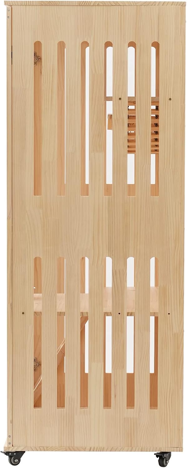 Wooden Cat Cage & Playpen with Wheels for Indoor or Outdoor Use I2167
