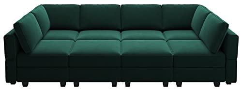 Modular Velvet Sectional Sofa with Chaise Lounge and Storage X4138