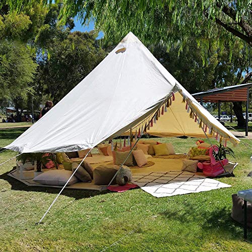 4 Season Large Waterproof Cotton Canvas Bell Tent with Stove Jack Hole G612