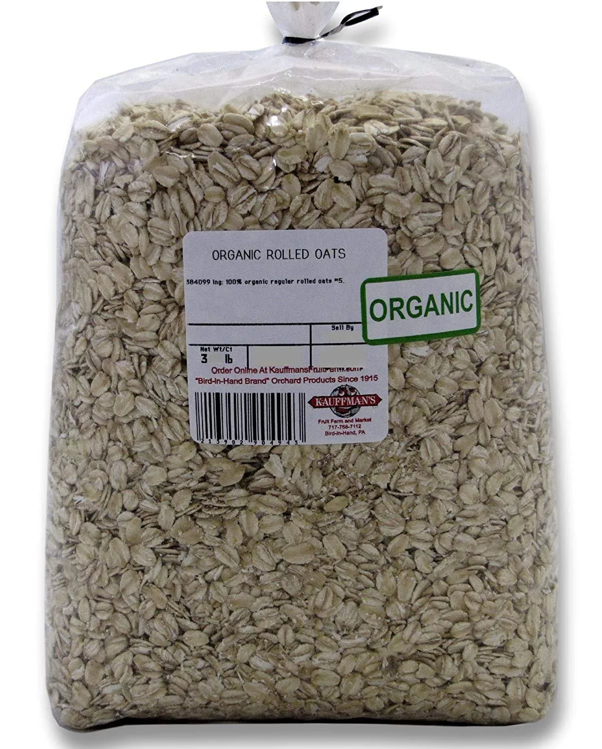 Organic Regular Rolled Oats, Non-GMO, 3 Lb. I55828