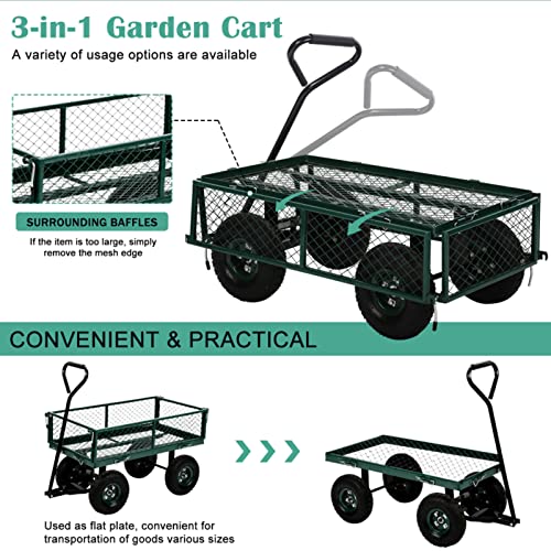 Garden Utility Wagon 400lb Capacity with Steel Frame and 10in Tires T103