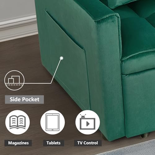 Convertible Sleeper Sofa Bed with Pull-Out Bed and Adjustable Backrest V521