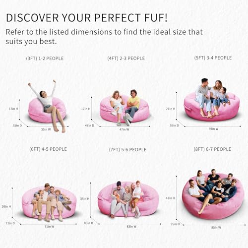 Bean Bag Chair for Adults 3FT, Soft Removable Cover, Light Gray X3039