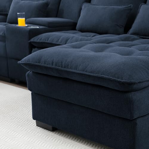 Modular Sectional Sofa with Ottoman, U-Shaped Lounge Couch H930